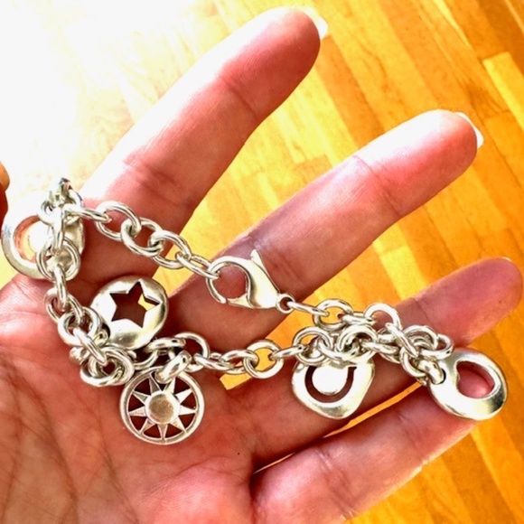 Tiffany & Co. Vintage 5 Charm Silver Bracelet Heart Star Moon Sun Horseshoe - Picture 2 of 3